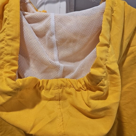 Vintage rare y2k Hype yellow windbreaker hood pullover checkered colorful M - Picture 10 of 10